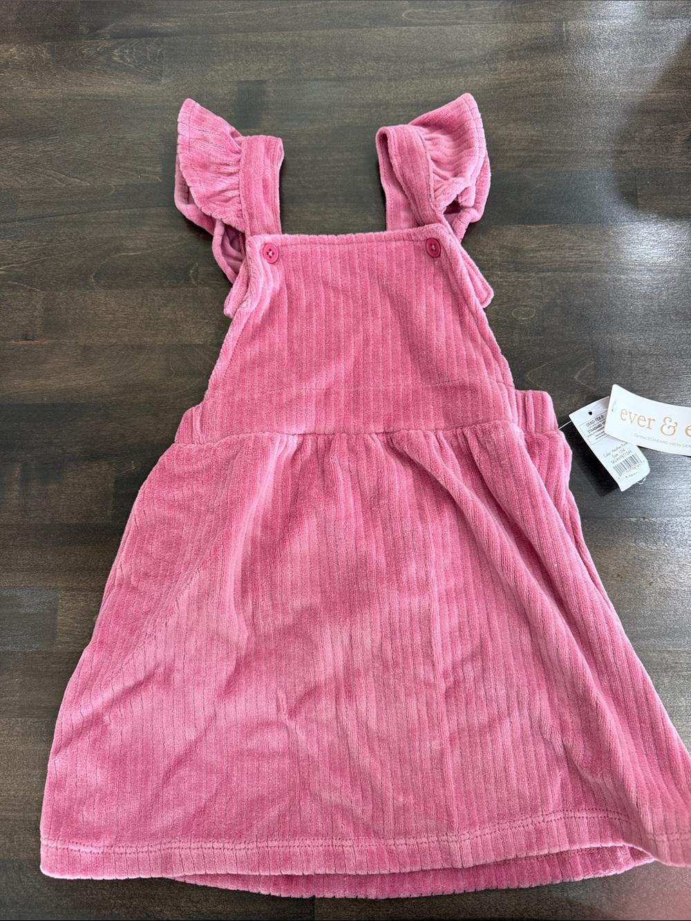Pink Corduroy Pinafore Dress for Girls